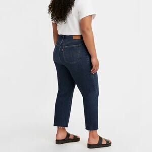 Levi's Wedgie Fit Straight Jeans Raw Hem Plus Size 22W in Salsa Roll NEW